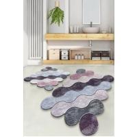    Chilai Home Circle Mor 2'li Set Banyo Halısı Djt