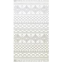 Decoser Halı Garden Polyester Şönil Kaydırmaz Halı GA-0003 Beyaz