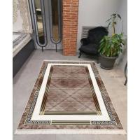 Hitit Halı Lidya Lüx Kaymaz Taban PVC Dekoratif Halı 6333 Kahve