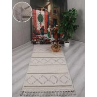 My Evilla Pamuk Dokuma Kilim Saçaklı Gri 7014B