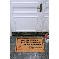 Royalmoni Çay Var Içersen Ben Var Seversen Yol Var Gidersen Yazılı Kapı Önü Paspas 40 X 60 CM